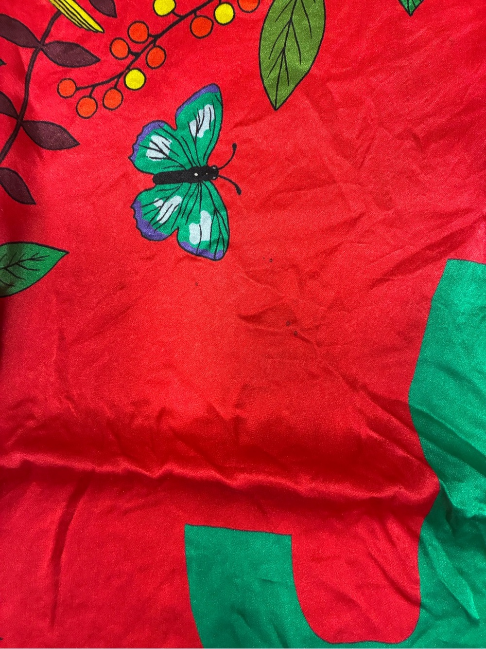 Anthropologie Karen Mabon 100% Silk J Printed Square Scarf Birds Flowers - Picture 9 of 9